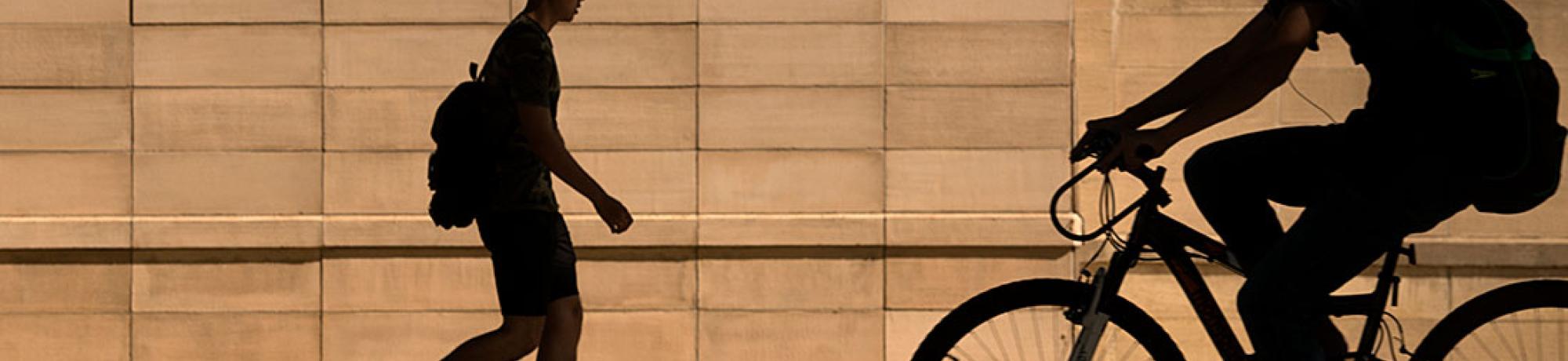 Bicycle, Pedestrian Silhouette